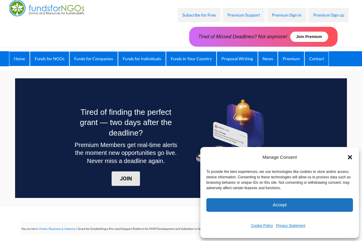 Grant for Establishing a Pre-seed Support Platform for MVP Development and Validation in Armenia