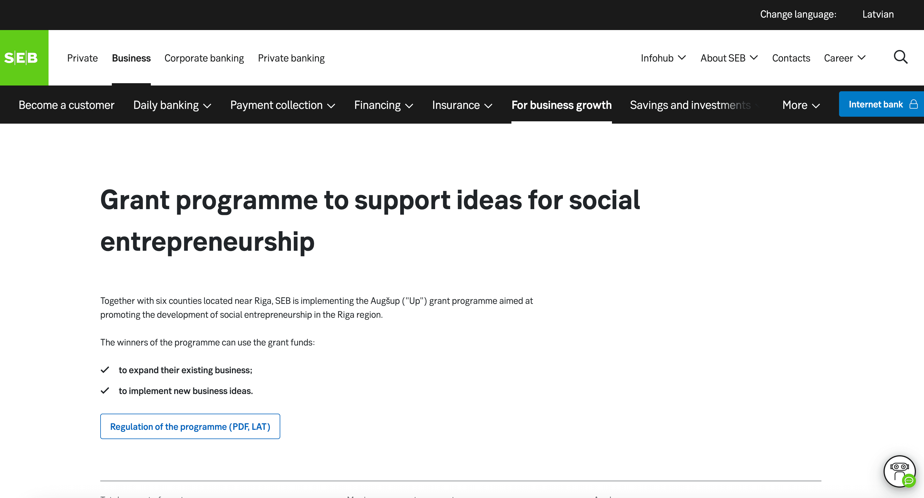 Augšup Social Entrepreneurship Grant Programme