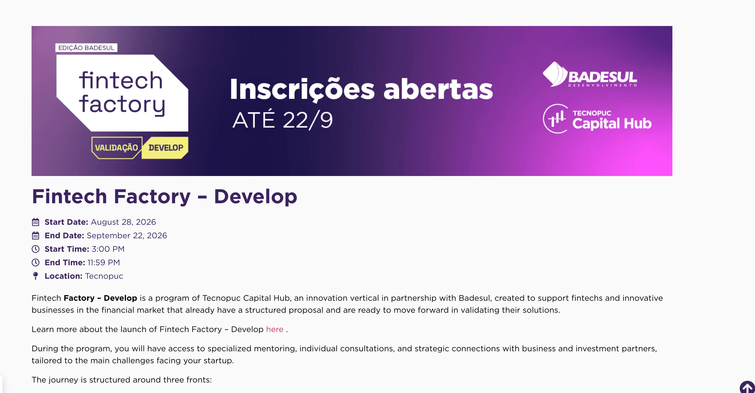 Fintech Factory – Develop