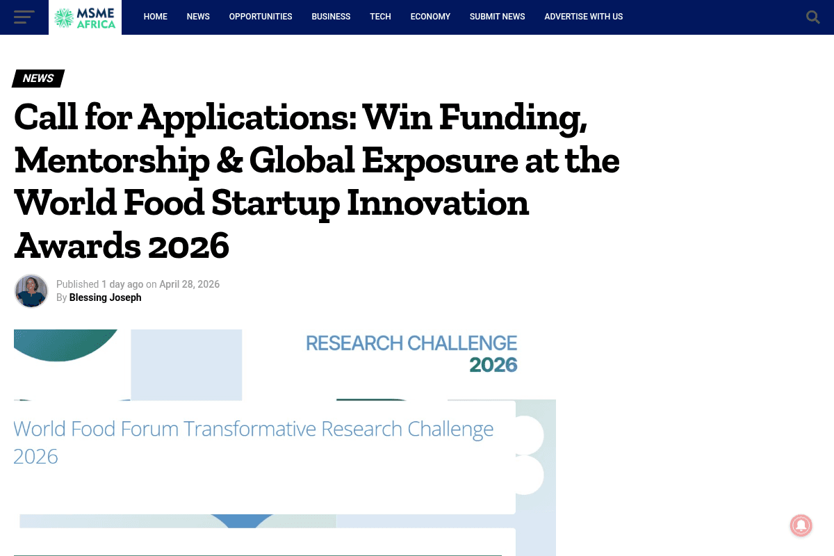 World Food Startup Innovation Awards 2026