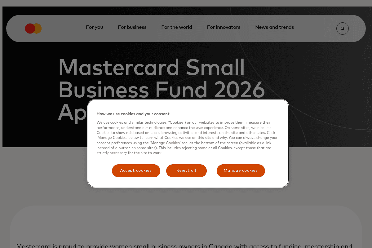 Mastercard Small Business Fund 2026