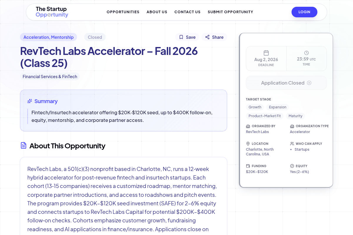 RevTech Labs Accelerator Class 25