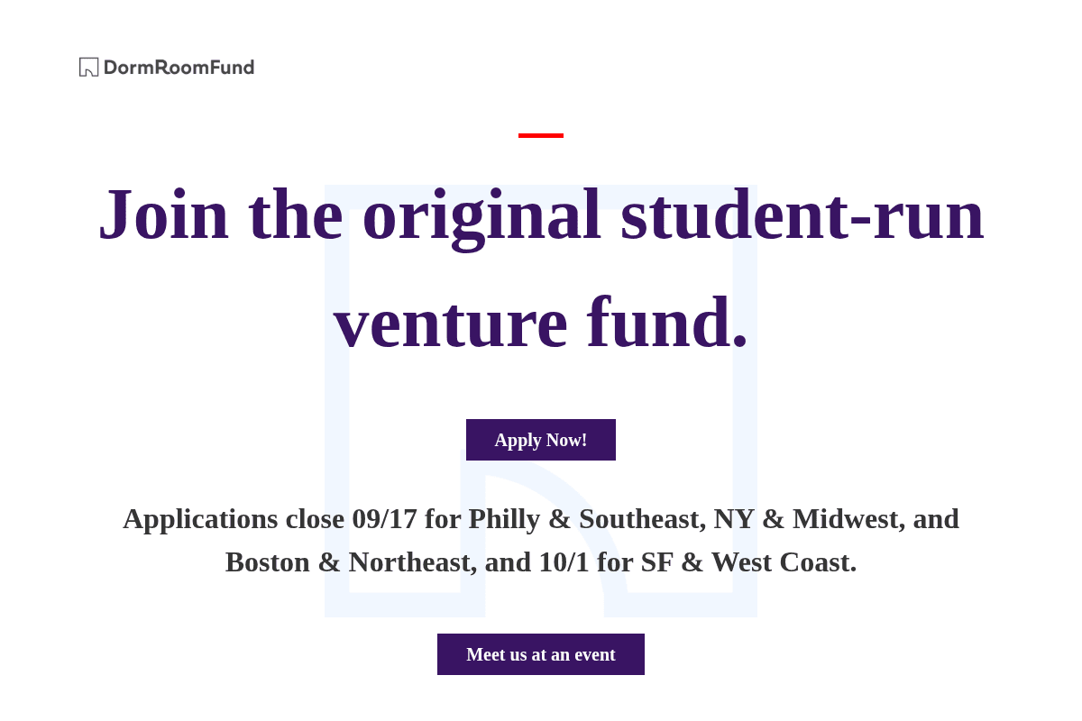 Dorm Room Fund Investment Partner Application 2026