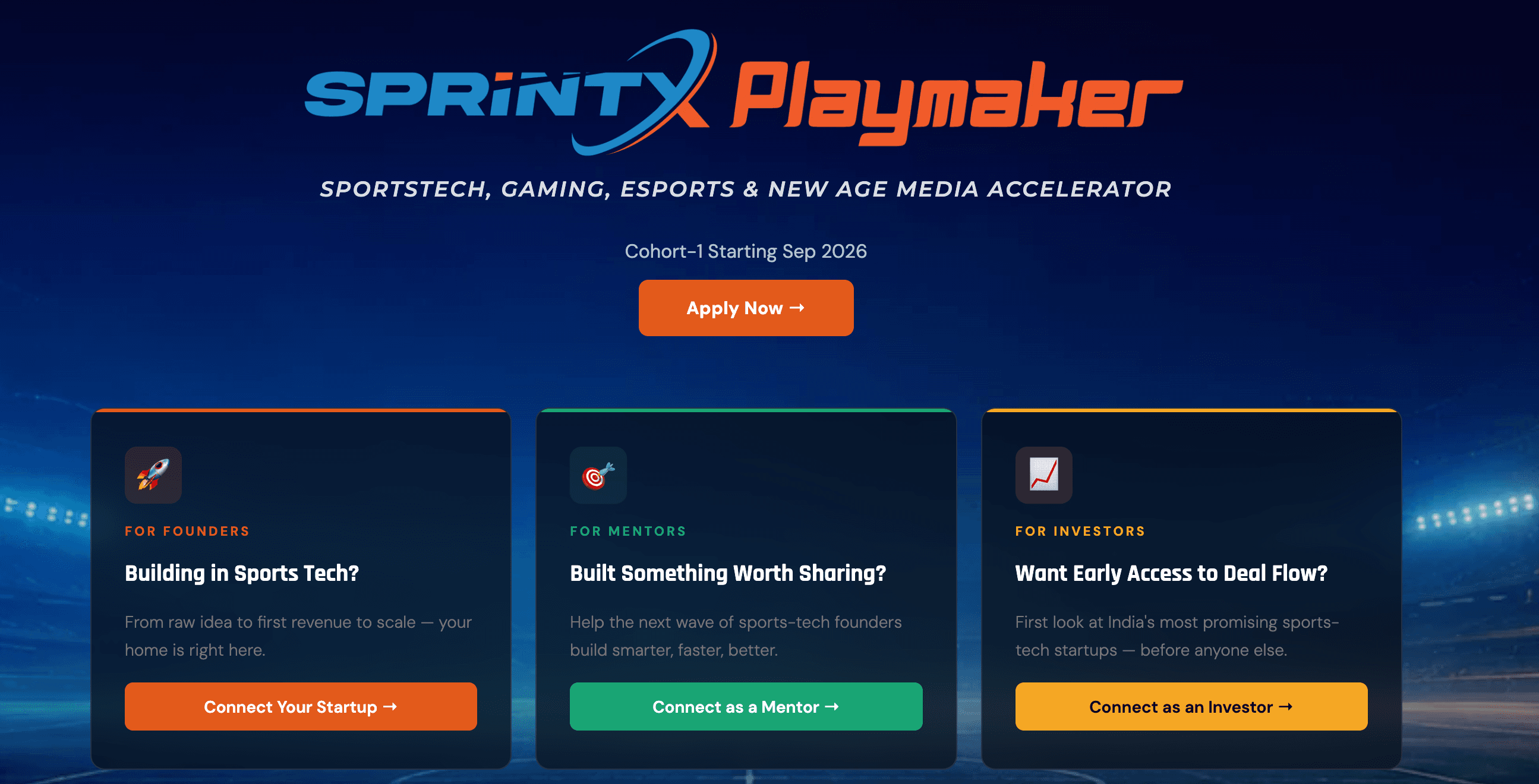 SprintX Playmaker Accelerator Cohort-1