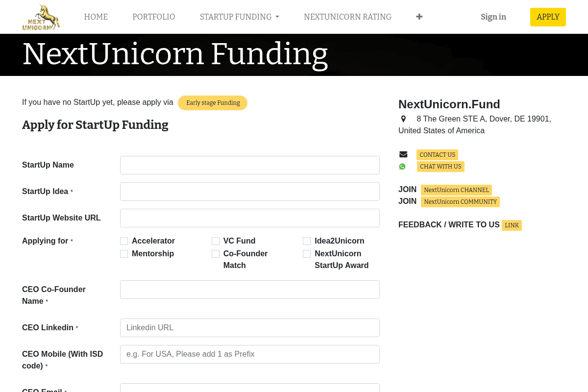 NextUnicorn Mentorship & Funding Program 2026