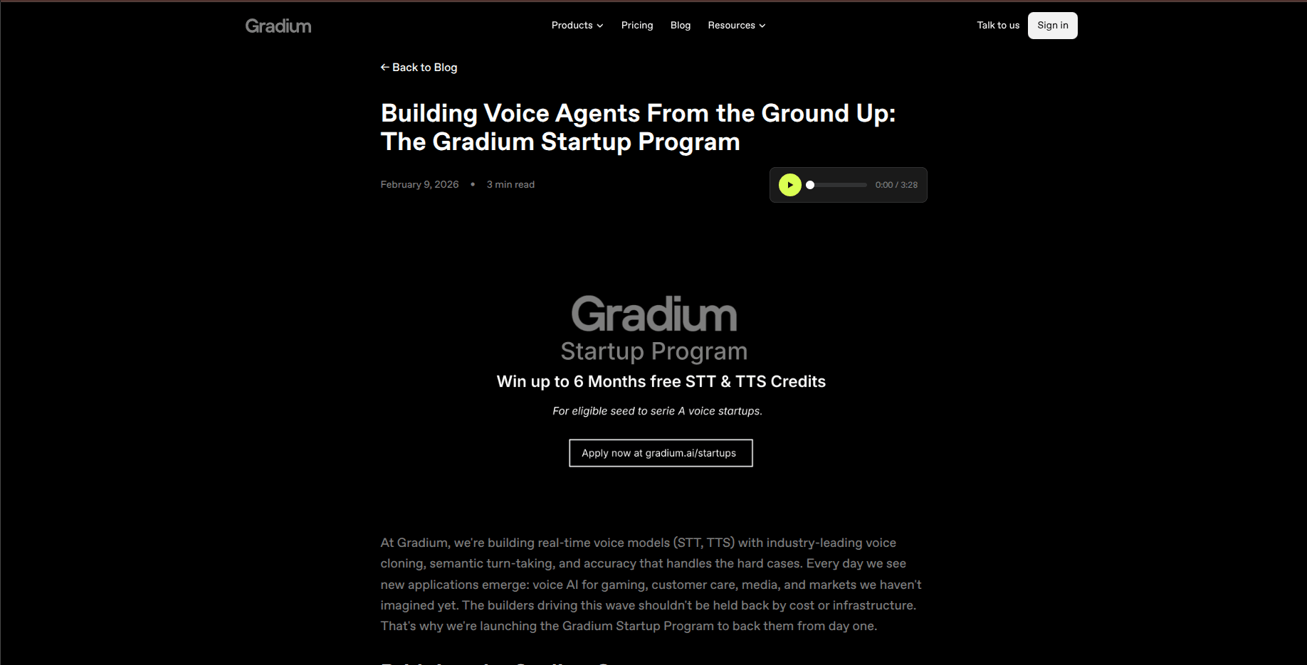 Gradium Startup Program 2026
