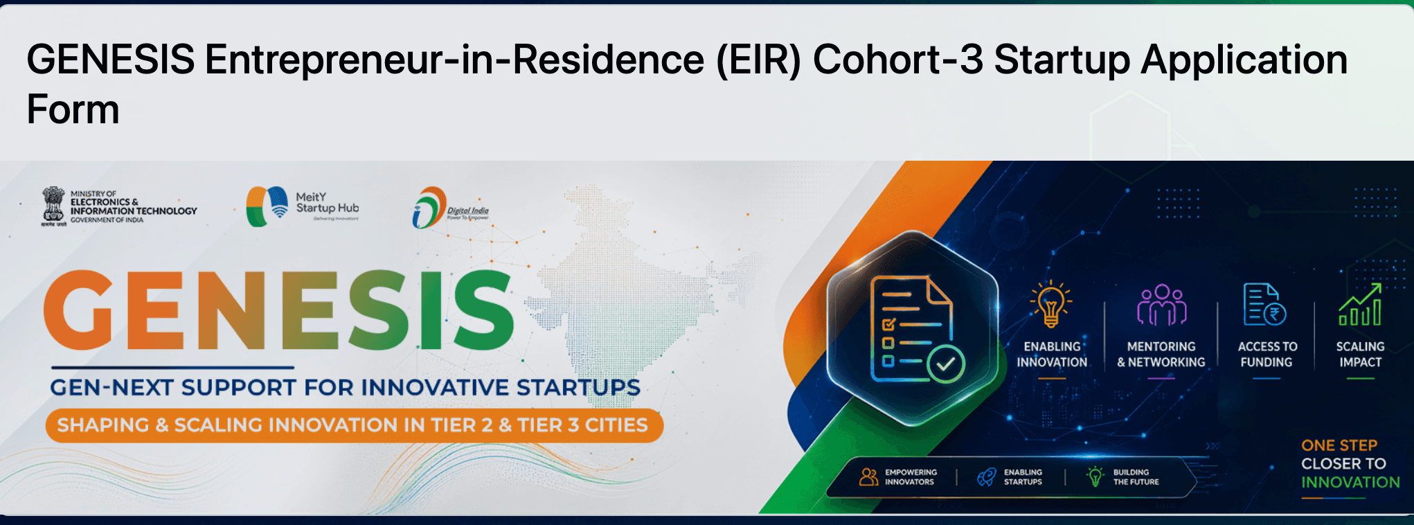 GENESIS Entrepreneur-in-Residence (EIR) Cohort-3