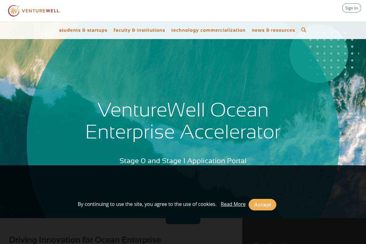 VentureWell Ocean Enterprise Accelerator 2026