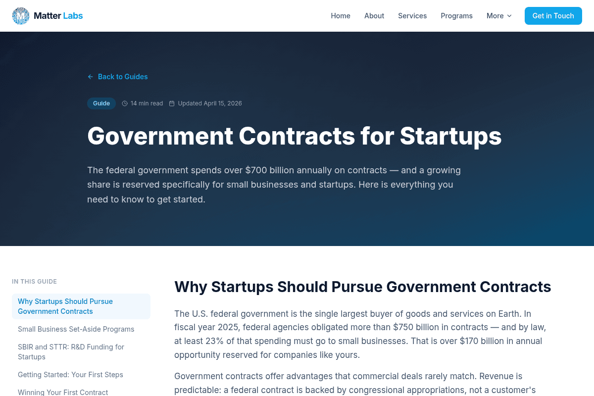 Government Contracts for Startups