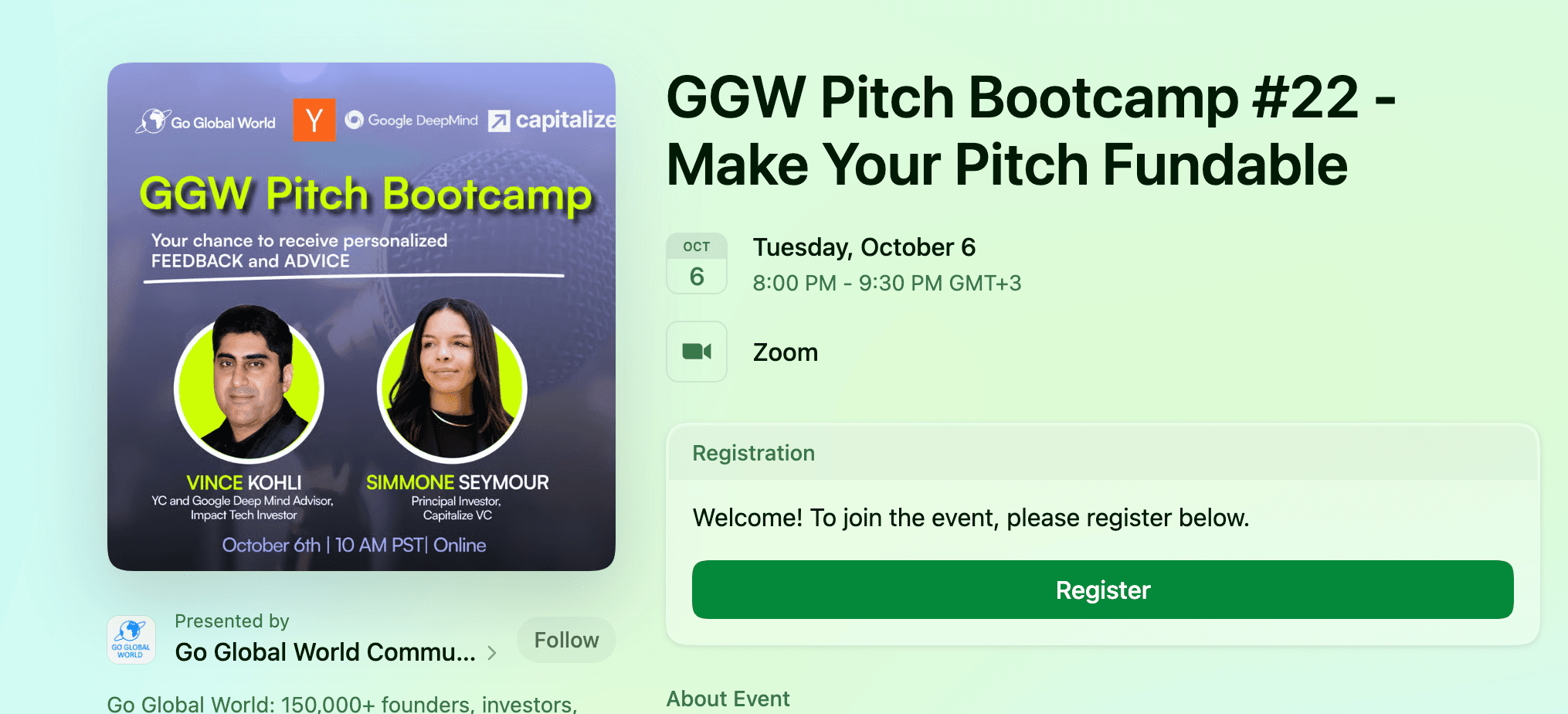 GGW Pitch Bootcamp #22 - Make Your Pitch Fundable