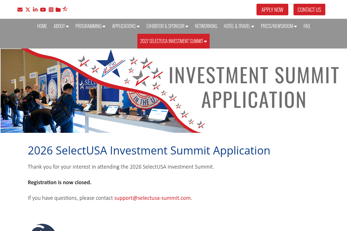 SelectUSA Investment Summit 2026