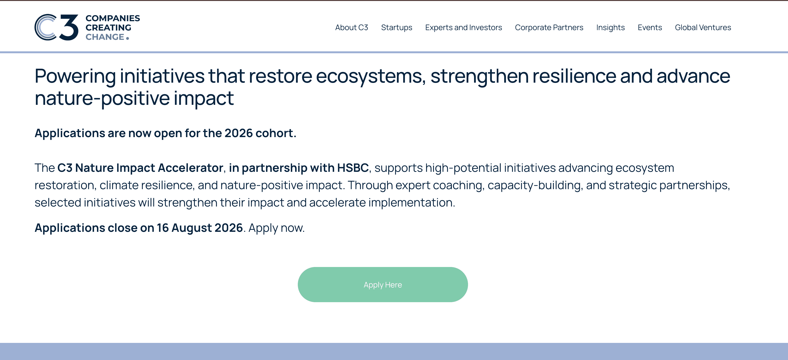 C3 Nature Impact Accelerator