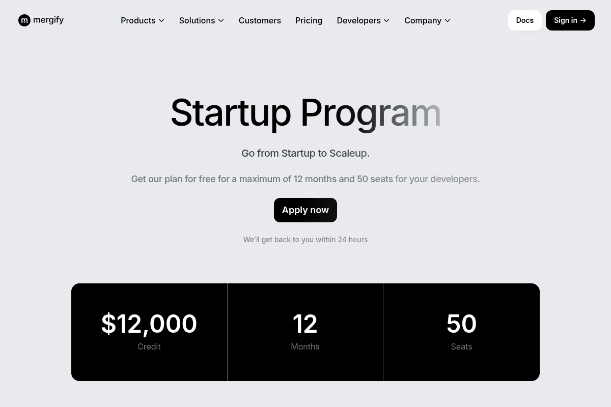 Mergify Startup Program