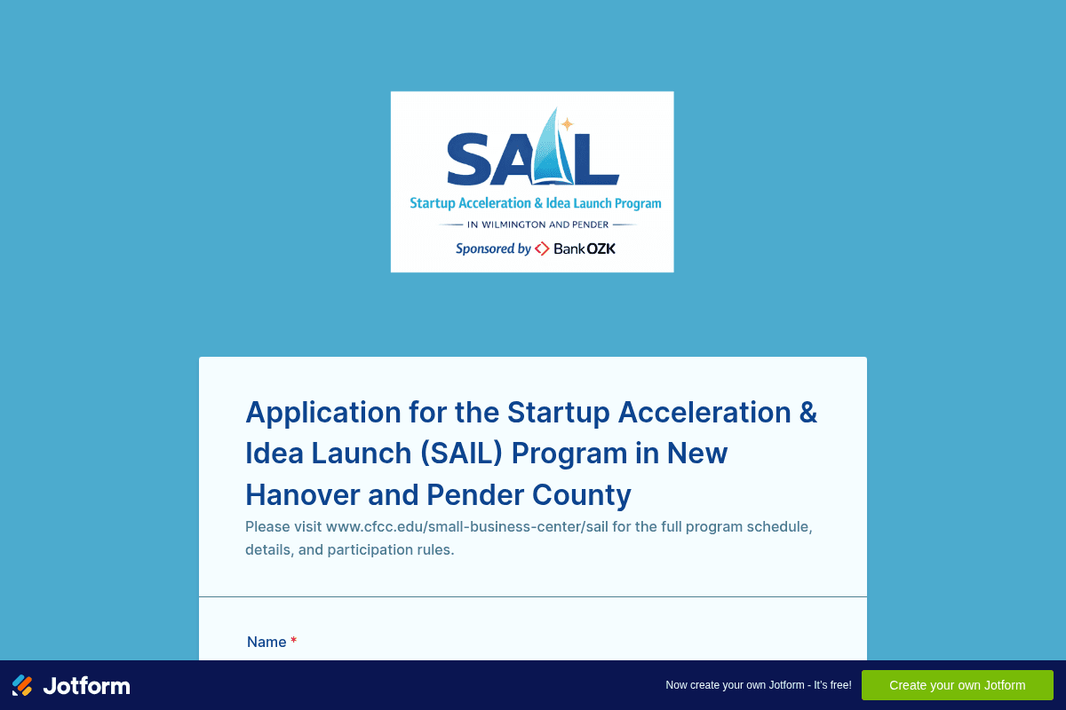 Startup Acceleration & Idea Launch (SAIL) Program 2026