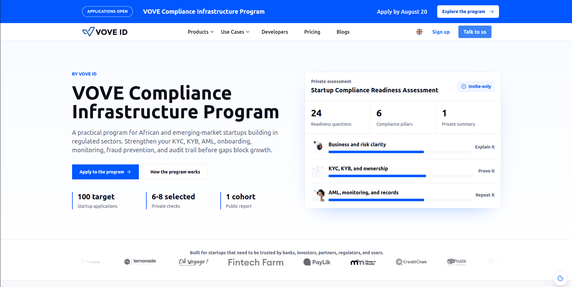 VOVE Compliance Infrastructure Program