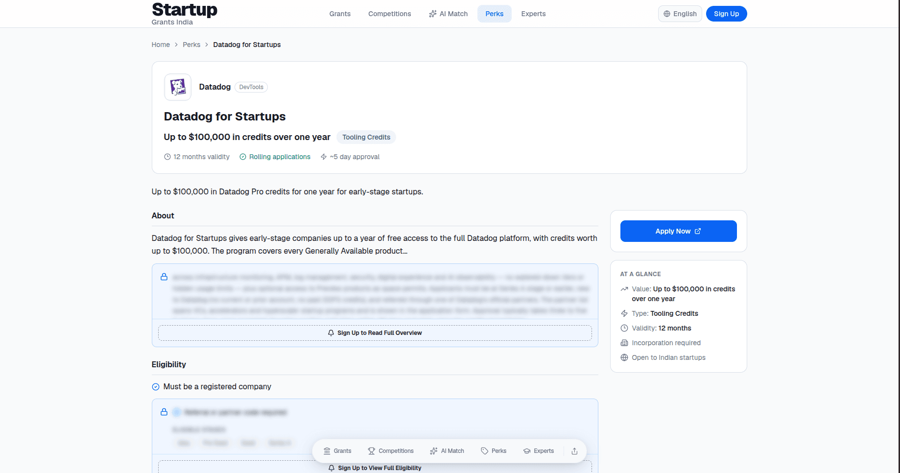 Datadog for Startups