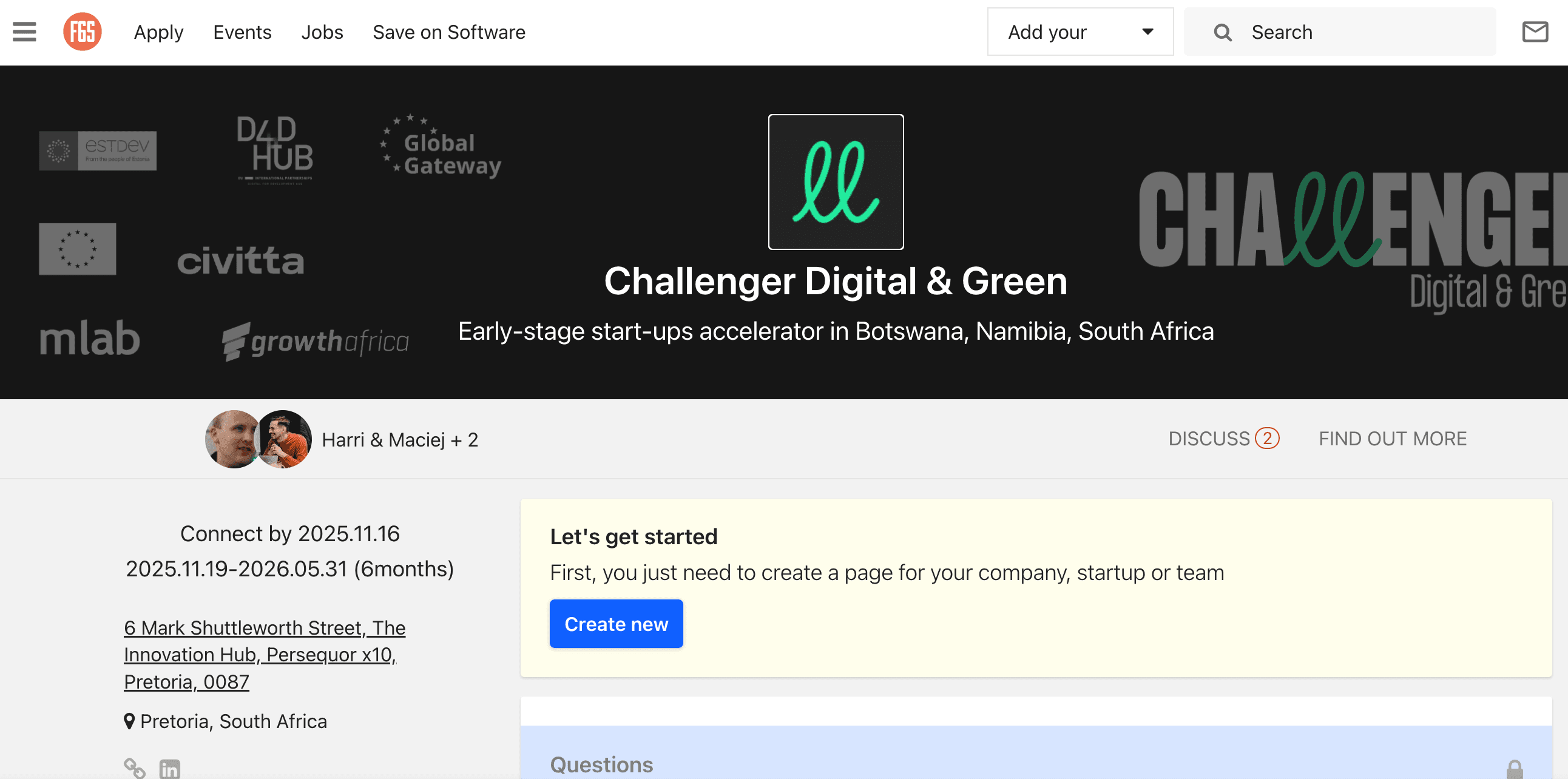 Challenger Digital & Green Innovation Acceleration Programme 2025