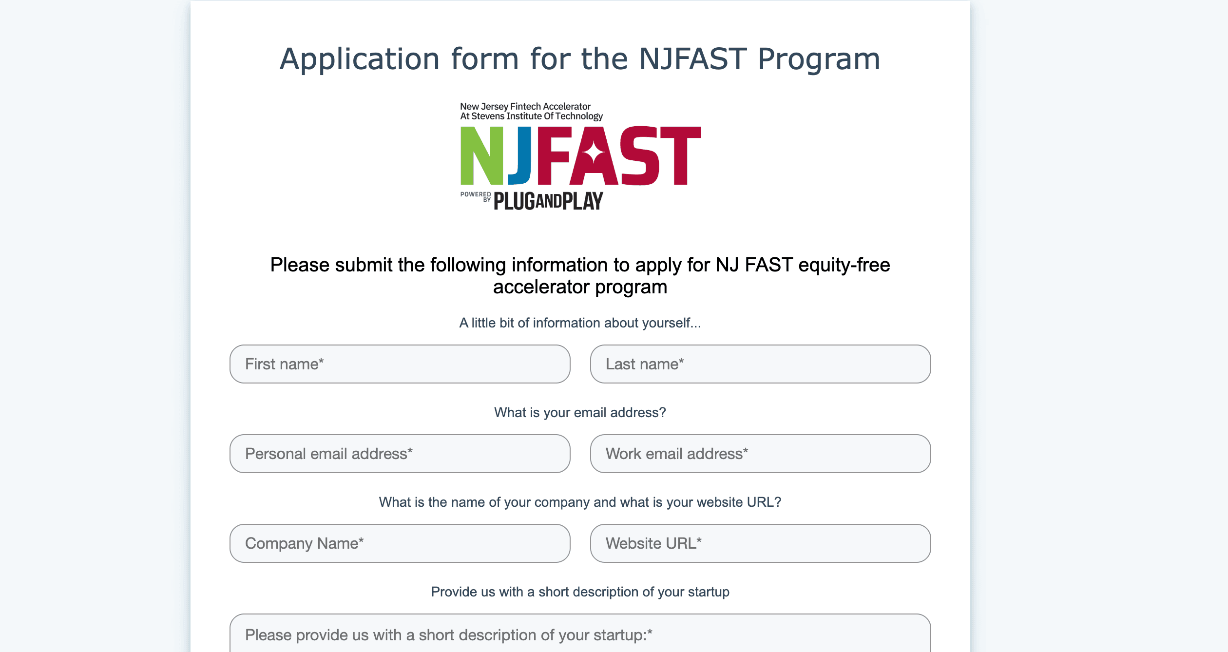 NJ FAST (New Jersey Fintech Accelerator at Stevens Institute of Technology)