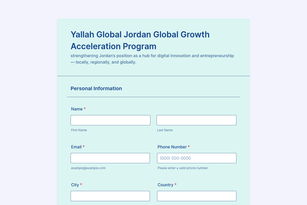 Yallah Global Jordan Global Growth Acceleration Program