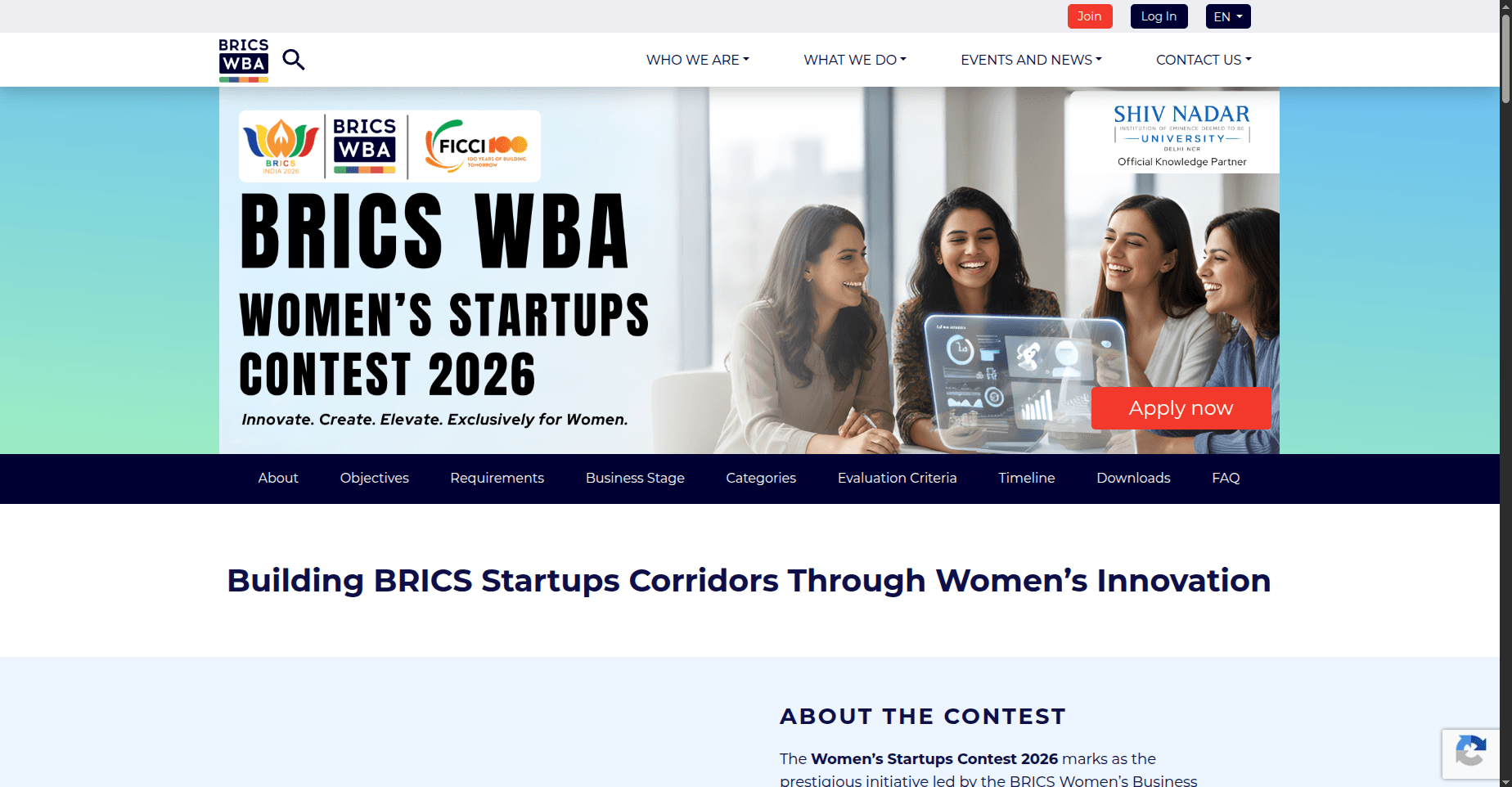 BRICS Women’s Business Alliance (BRICS WBA) Women’s Startups Contest 2026