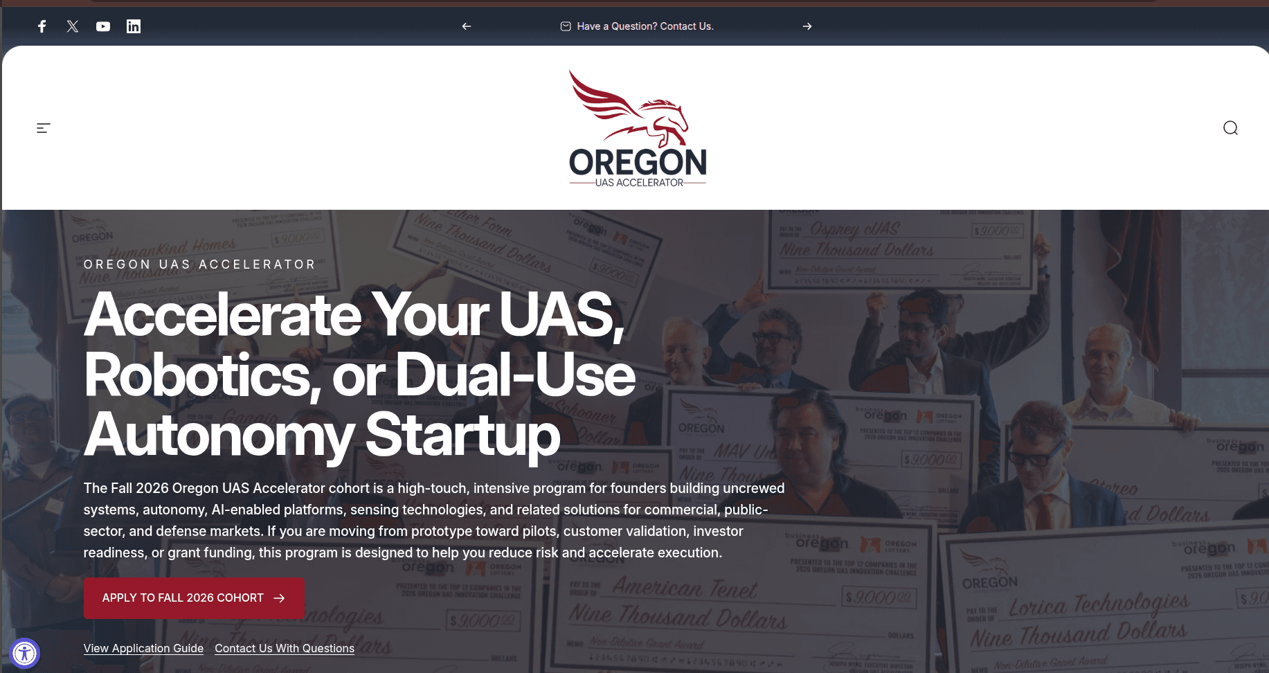 Oregon UAS Accelerator Fall 2026 Cohort