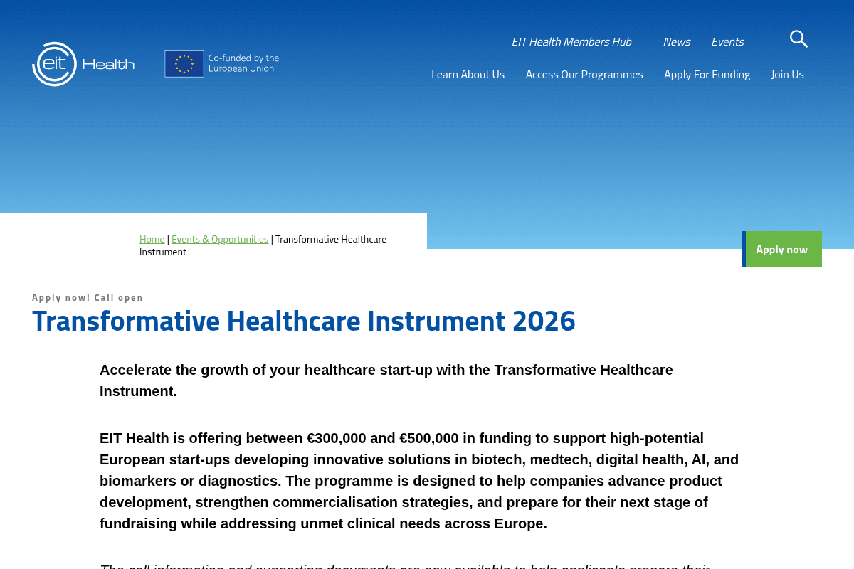 Transformative Healthcare Instrument 2026