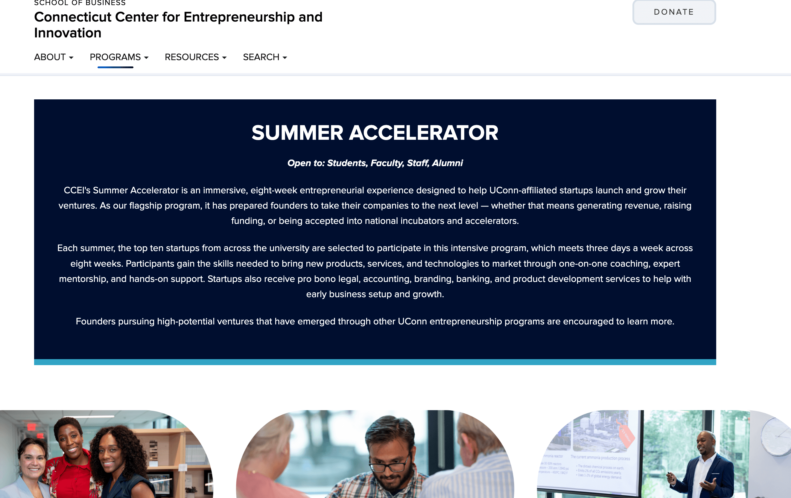 UConn Summer Accelerator 2027