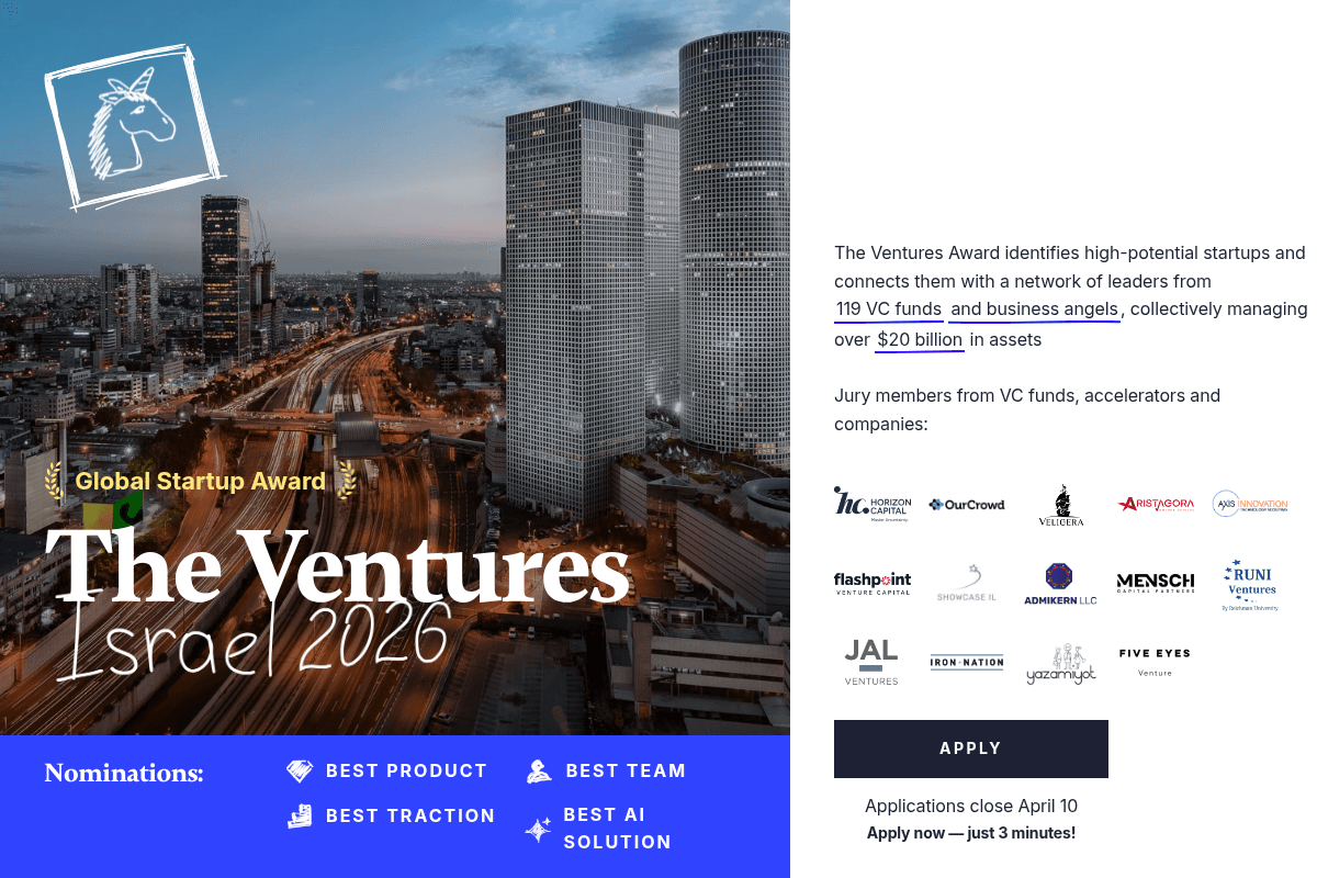 Startup Award Israel 2026