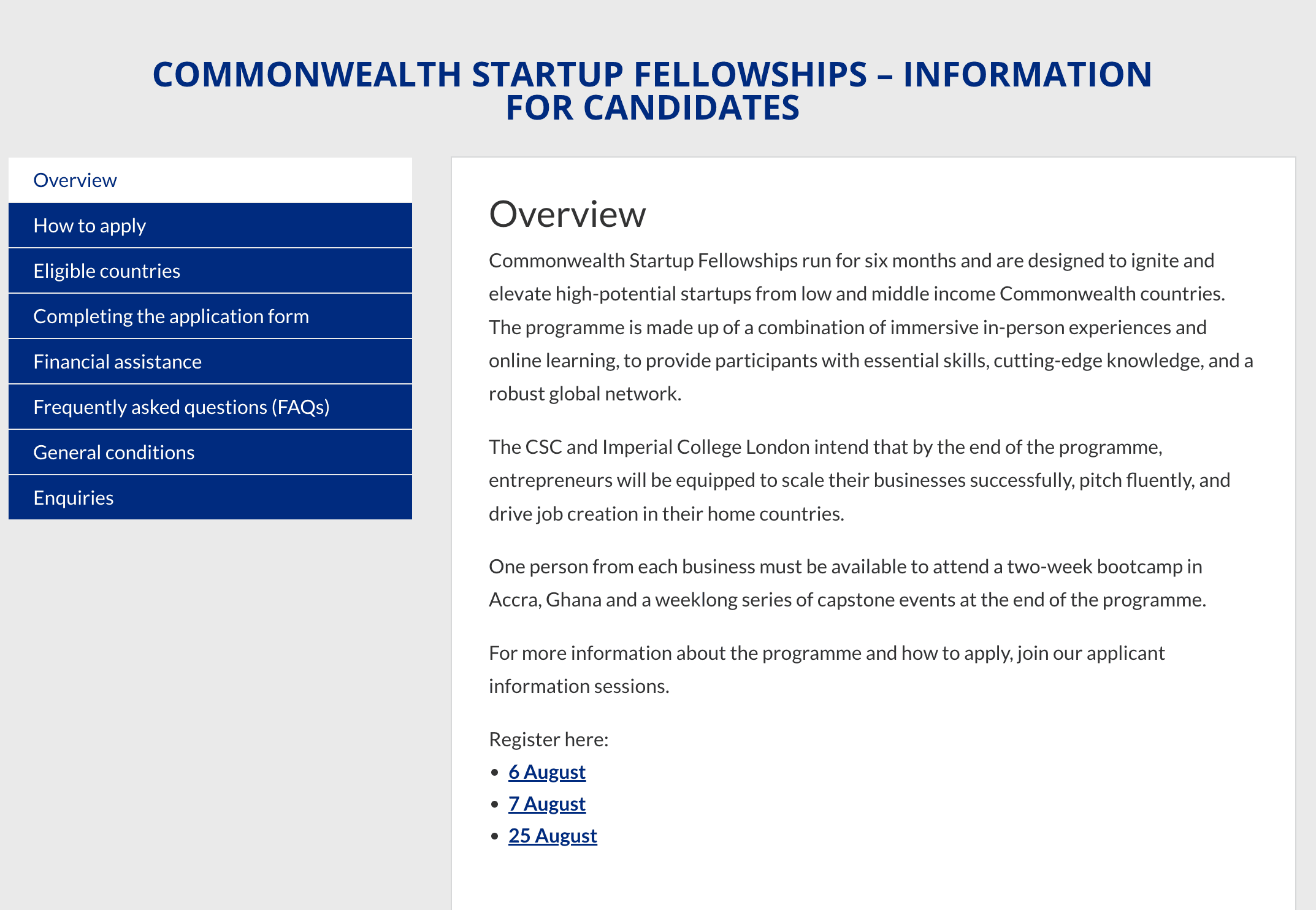 Commonwealth Startup Fellowship 2026