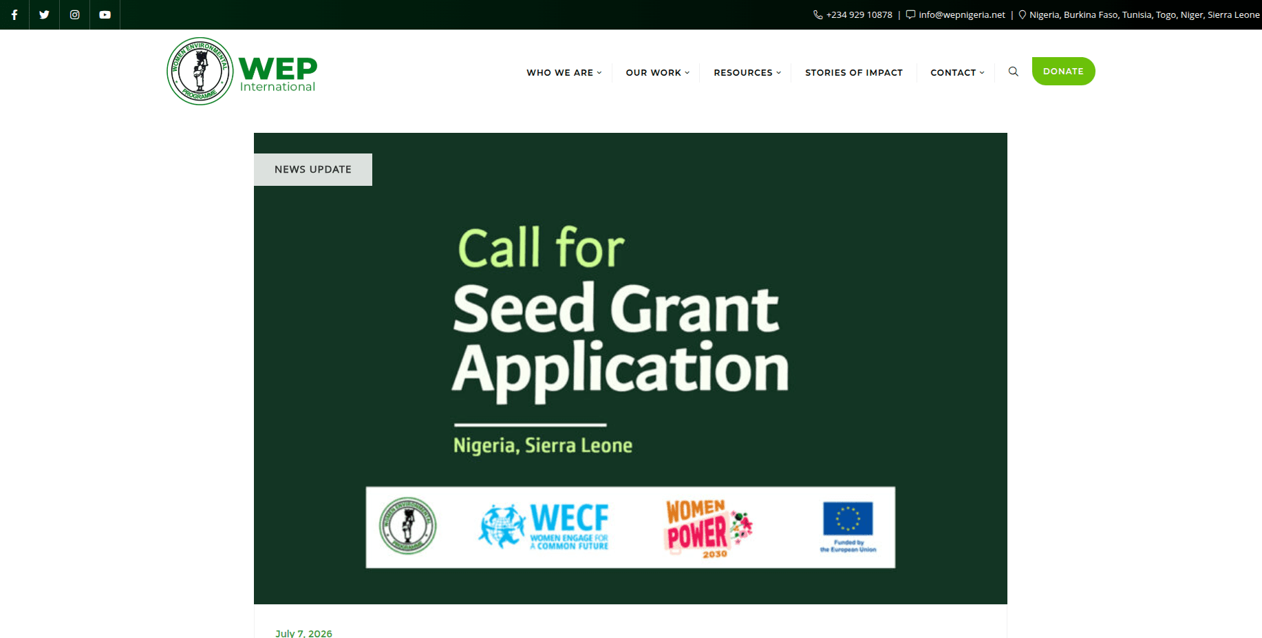 Seed Grant Applications 2026