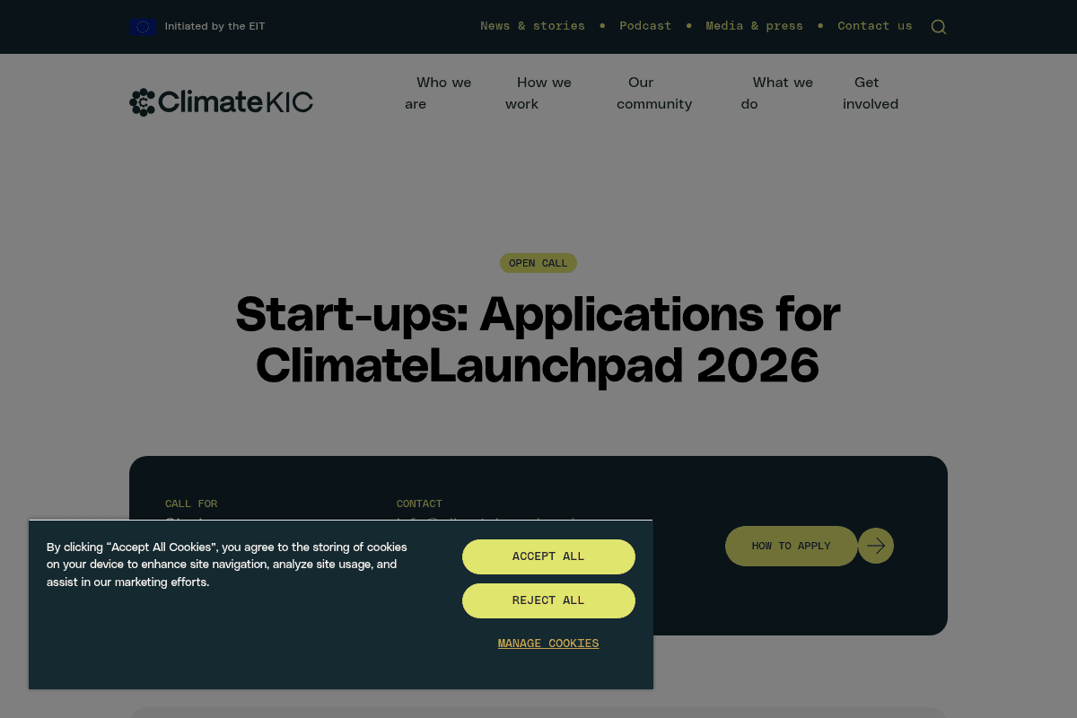 ClimateLaunchpad 2026 Start-up Competition for Climate Tech and Green Innovation