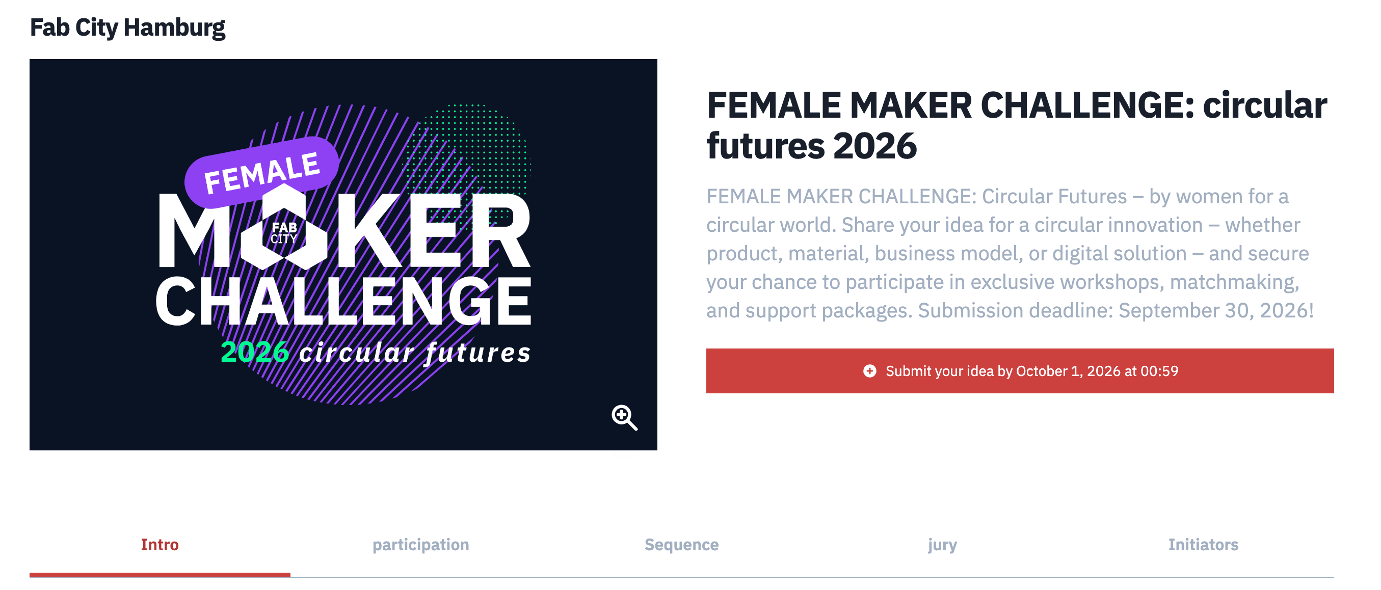 FEMALE MAKER CHALLENGE: Circular Futures 2026
