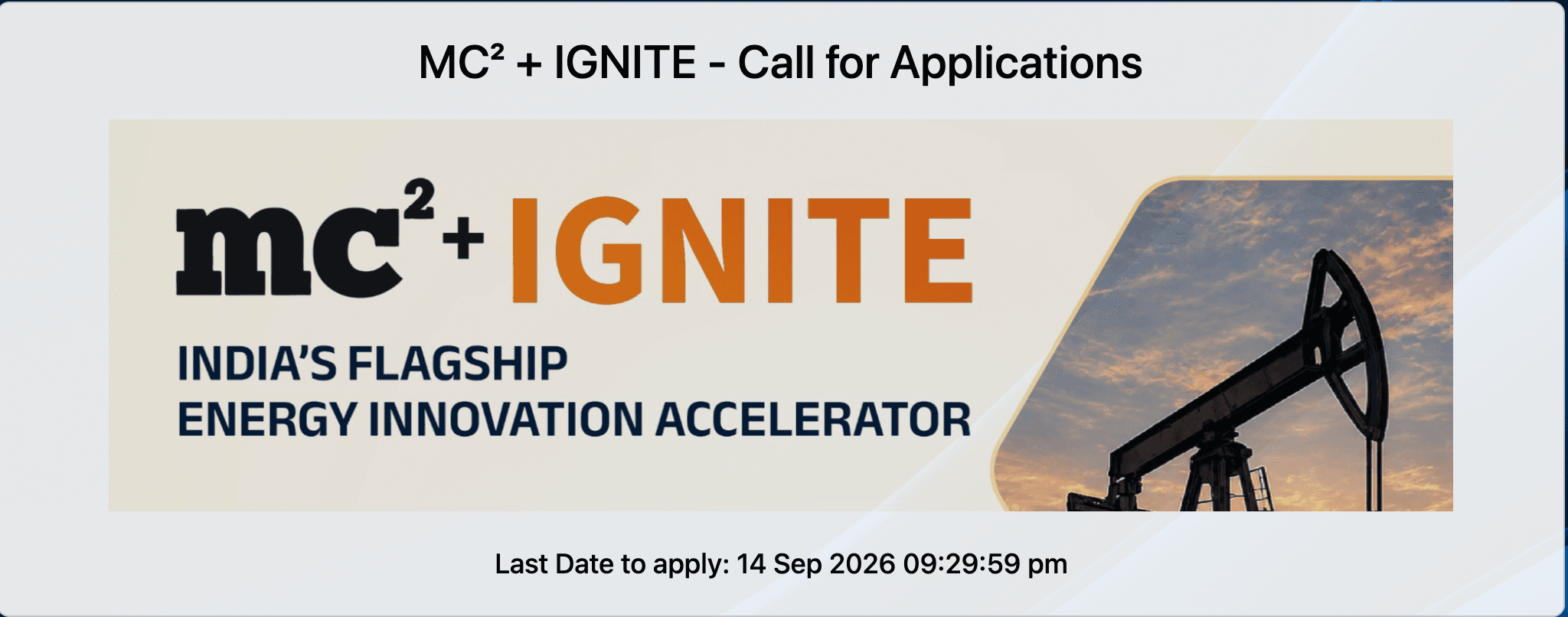 MC²+ + IGNITE 2026 – Energy Innovation & Startup Incubation Program