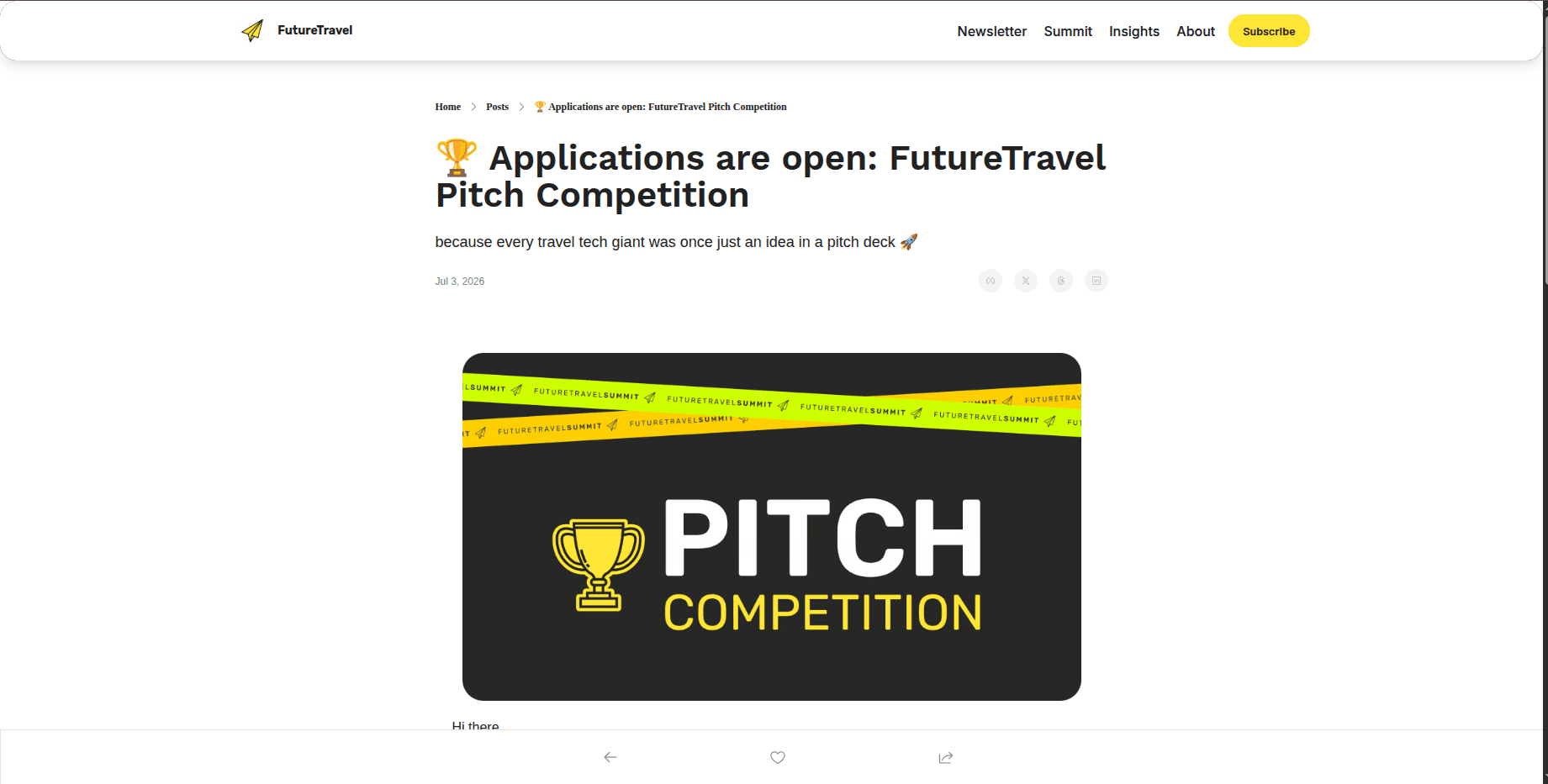 FutureTravel Pitch Competition 2026