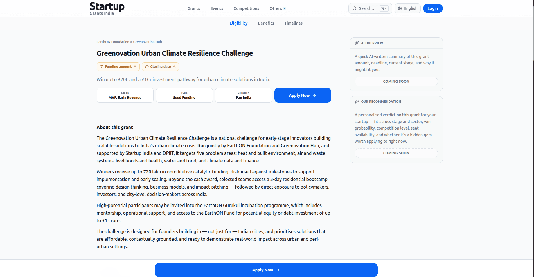 Greenovation Urban Climate Resilience Challenge 2026