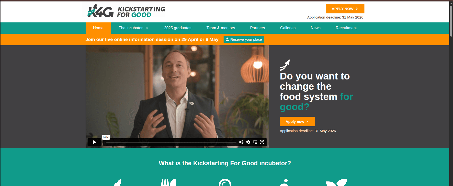 Kickstarting For Good 2026 Incubator