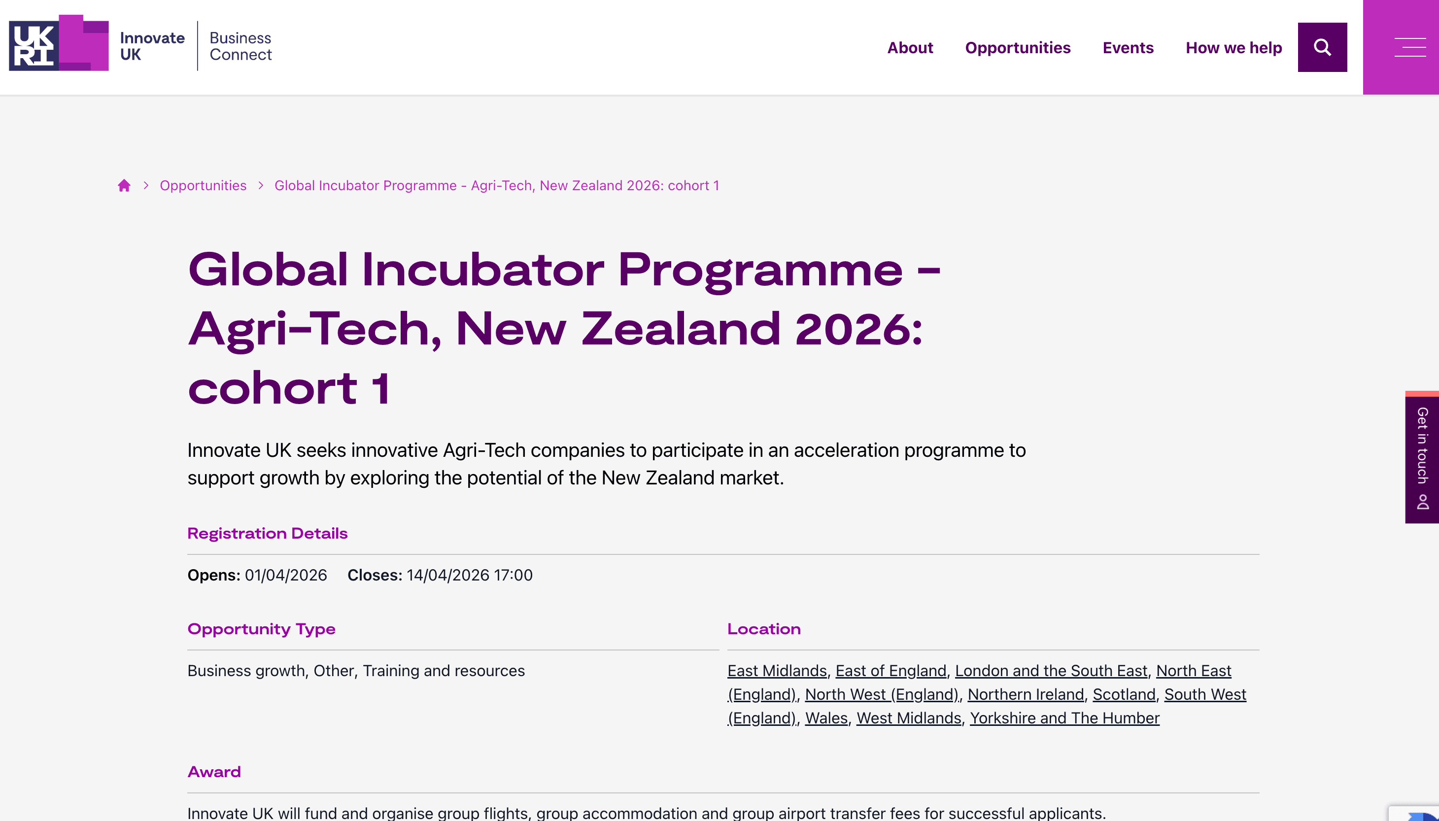 Global Incubator Programme - Agri-Tech, New Zealand 2026: cohort 1