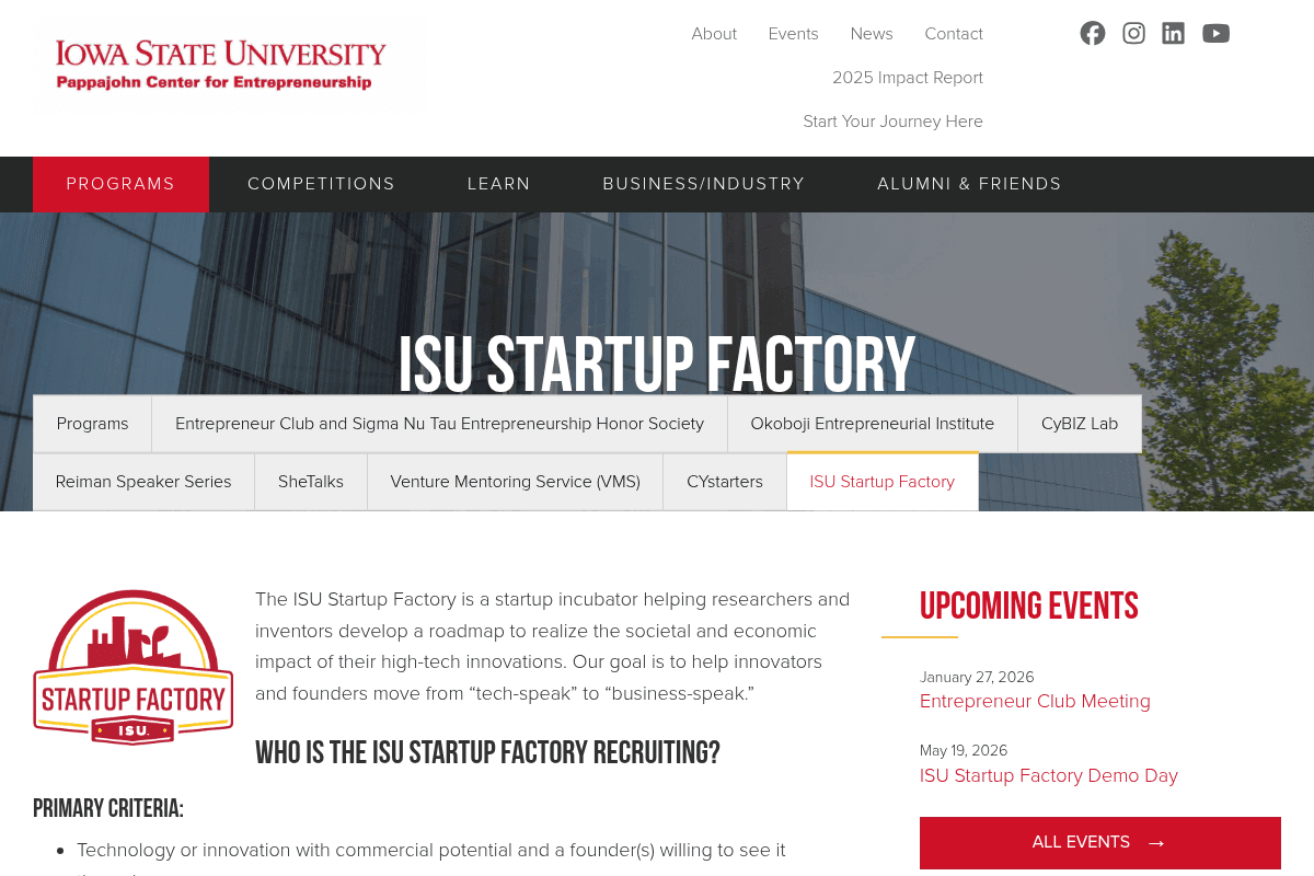 ISU Startup Factory 2026