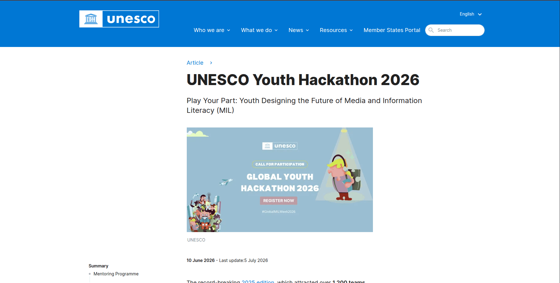 UNESCO Youth Hackathon 2026