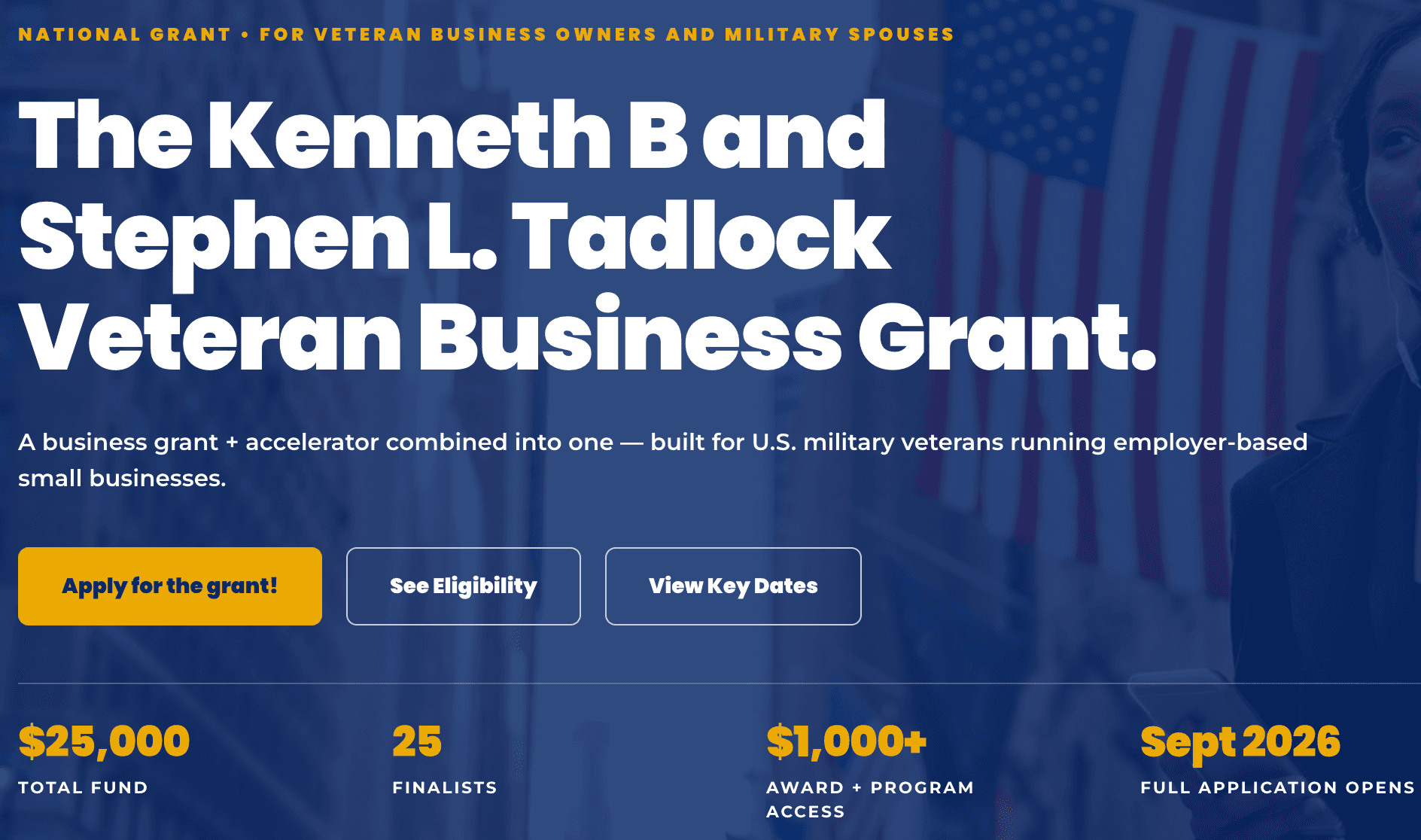 Kenneth B and Stephen L. Tadlock Veteran Business Grant 2026