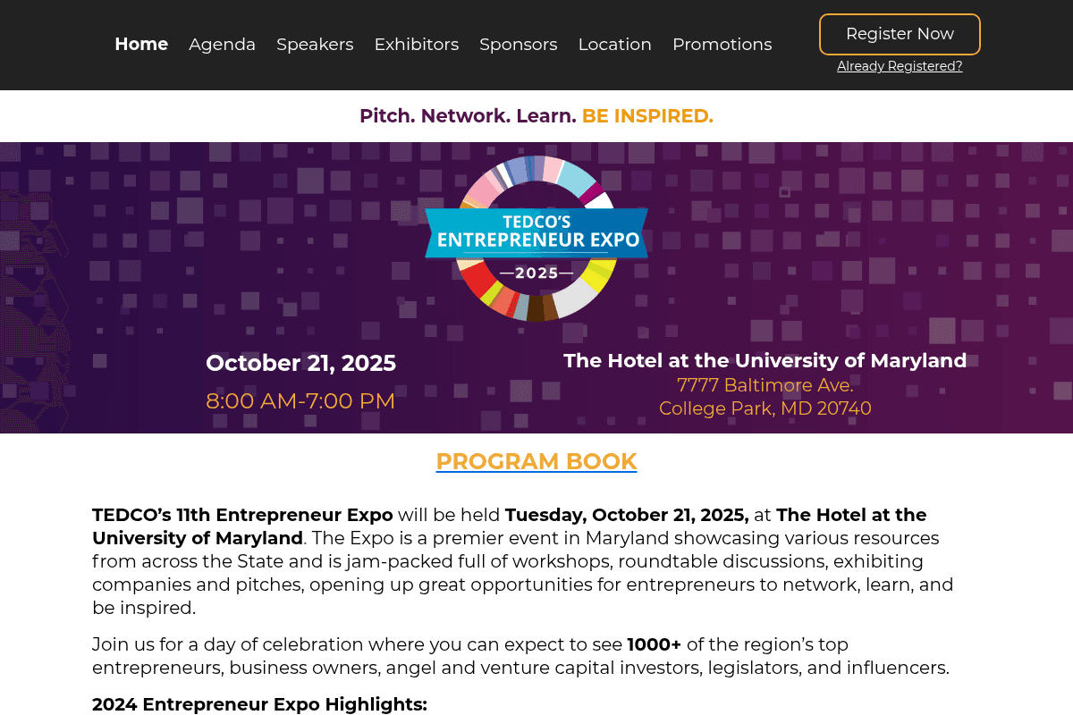 TEDCO 2025 Entrepreneur Expo
