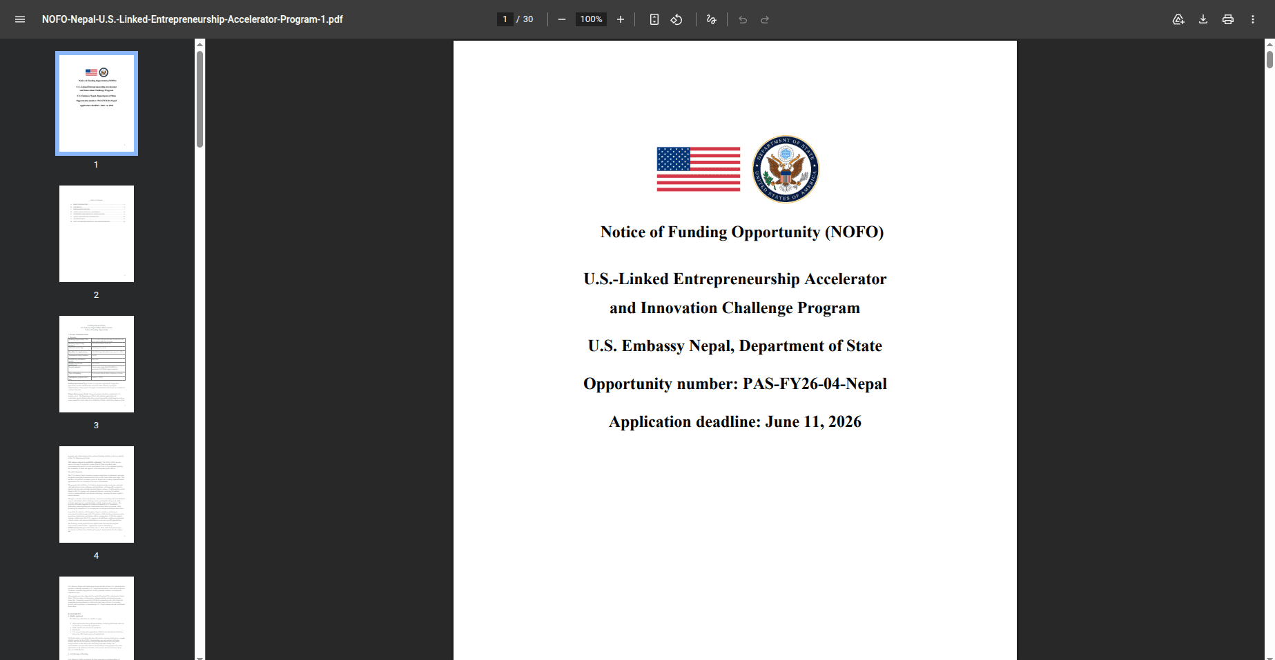 Entrepreneurship Accelerator & Innovation Challenge Program 2026