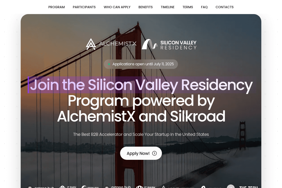 AlchemistX and Silicon Valley Residency Program 2026