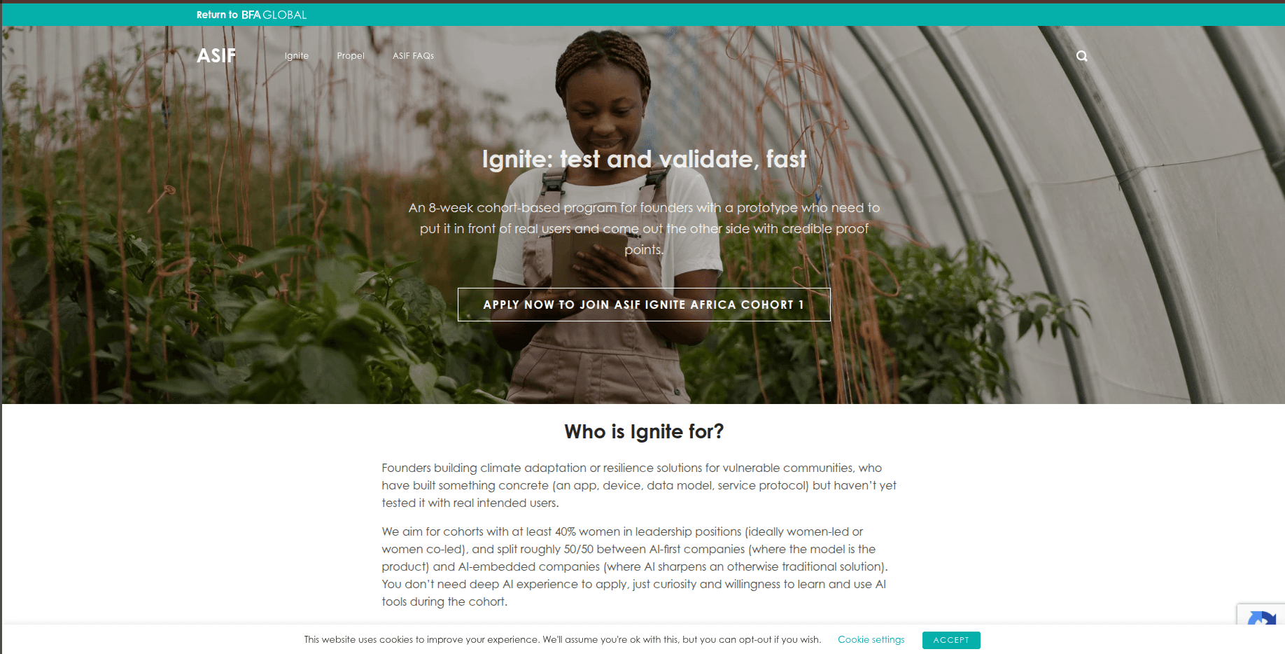 ASIF Ignite Africa Cohort 1