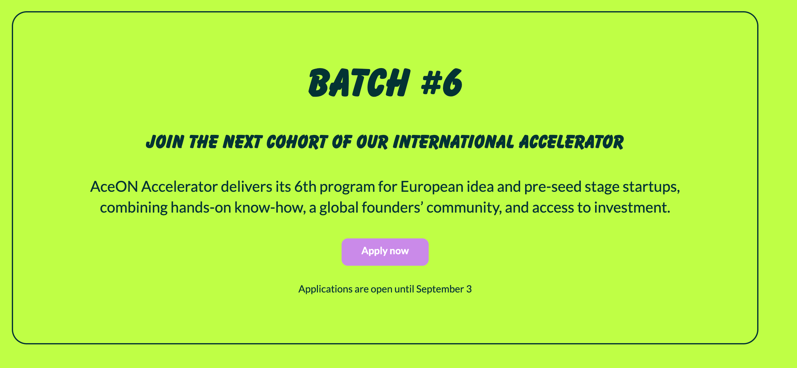 AceON Accelerator Batch #6