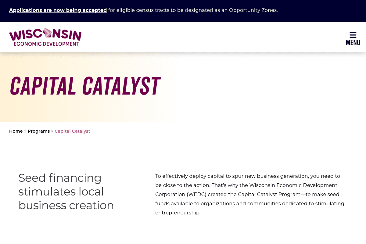Capital Catalyst Grant Program 2026