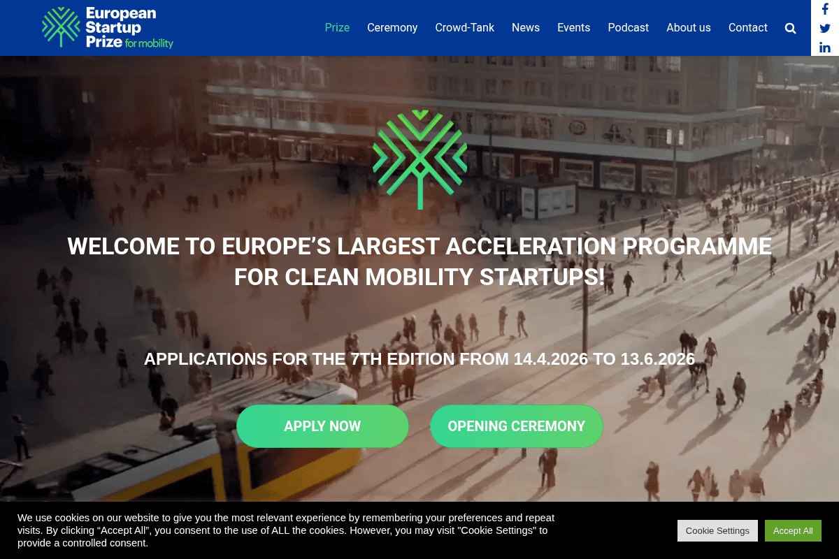 European Startup Prize for Mobility 2026