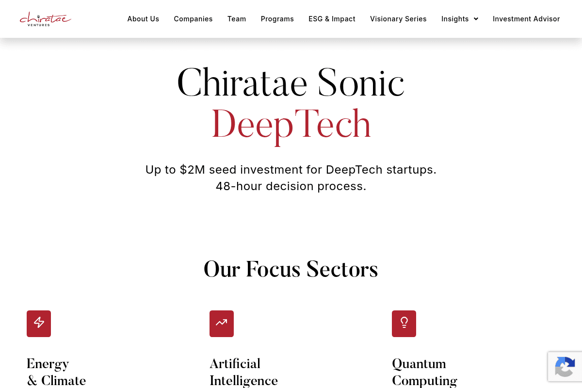 Chiratae Sonic DeepTech Program 2026