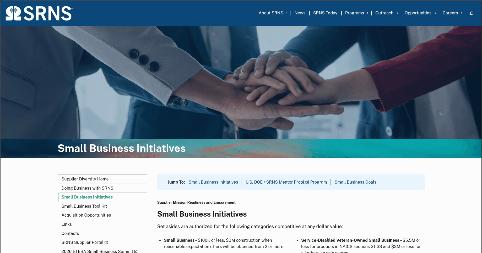 U.S. DOE / SRNS Mentor Protégé Program
