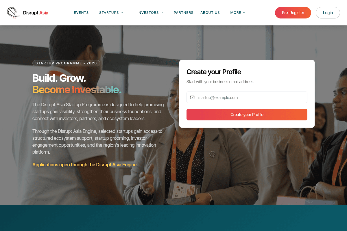Disrupt Asia 2026 Startup Programme